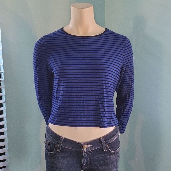 Vince Camuto cropped knit striped top - Picture 1 of 4